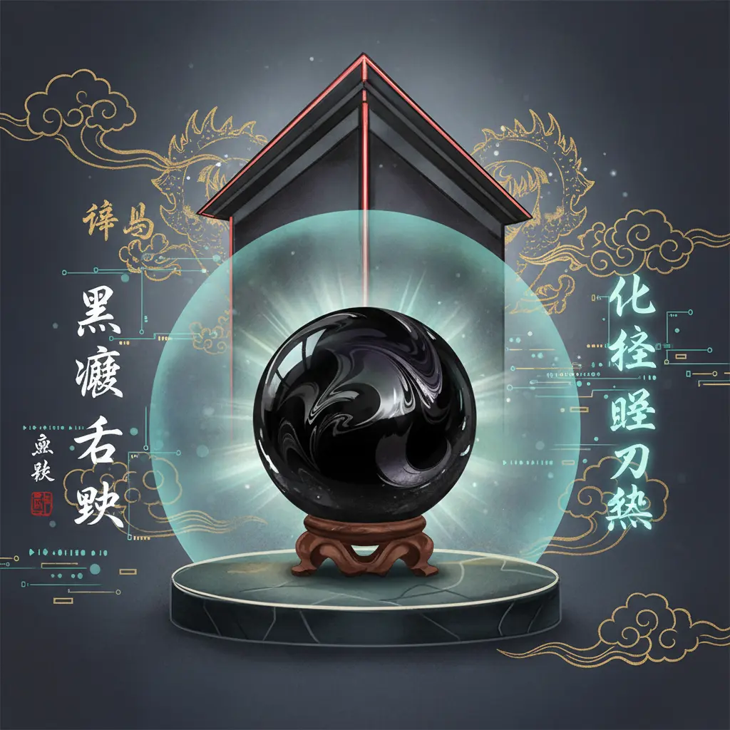 壁刀煞 - 黑曜石球